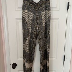 W by Worth Paisley Wide Leg Pants - Black, Gray, Cream